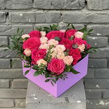 Цветочная композиция из Розы в коробке в Демихово