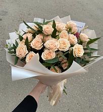 Букет Кремовые розы Латте в Демихово