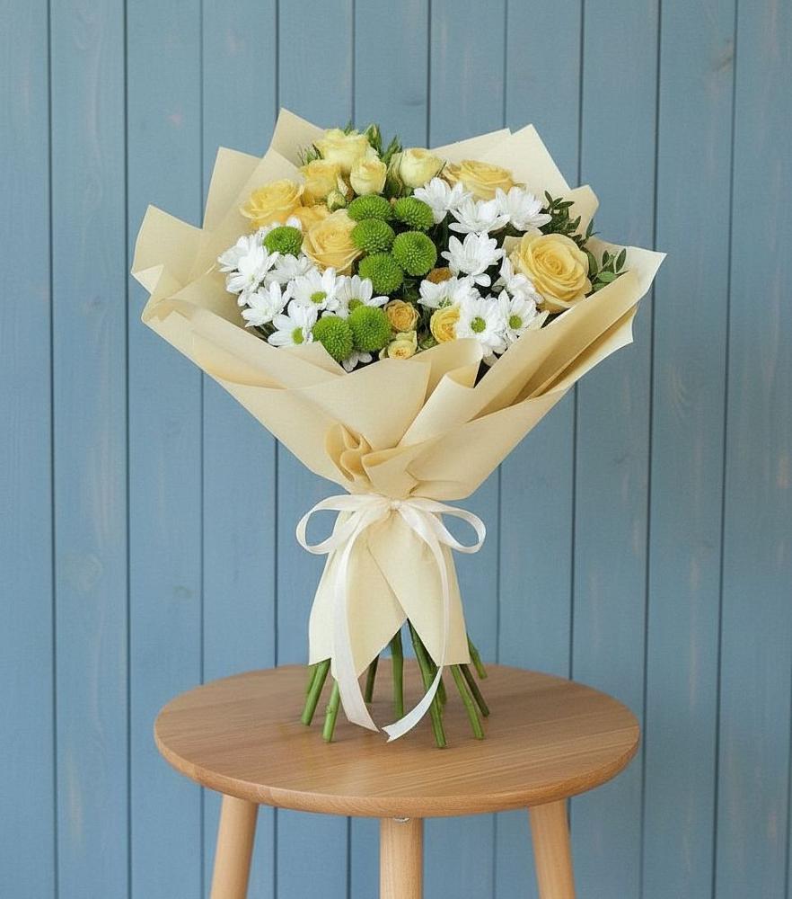 Букет цветов из: Хризантемы и Розы в Демихово