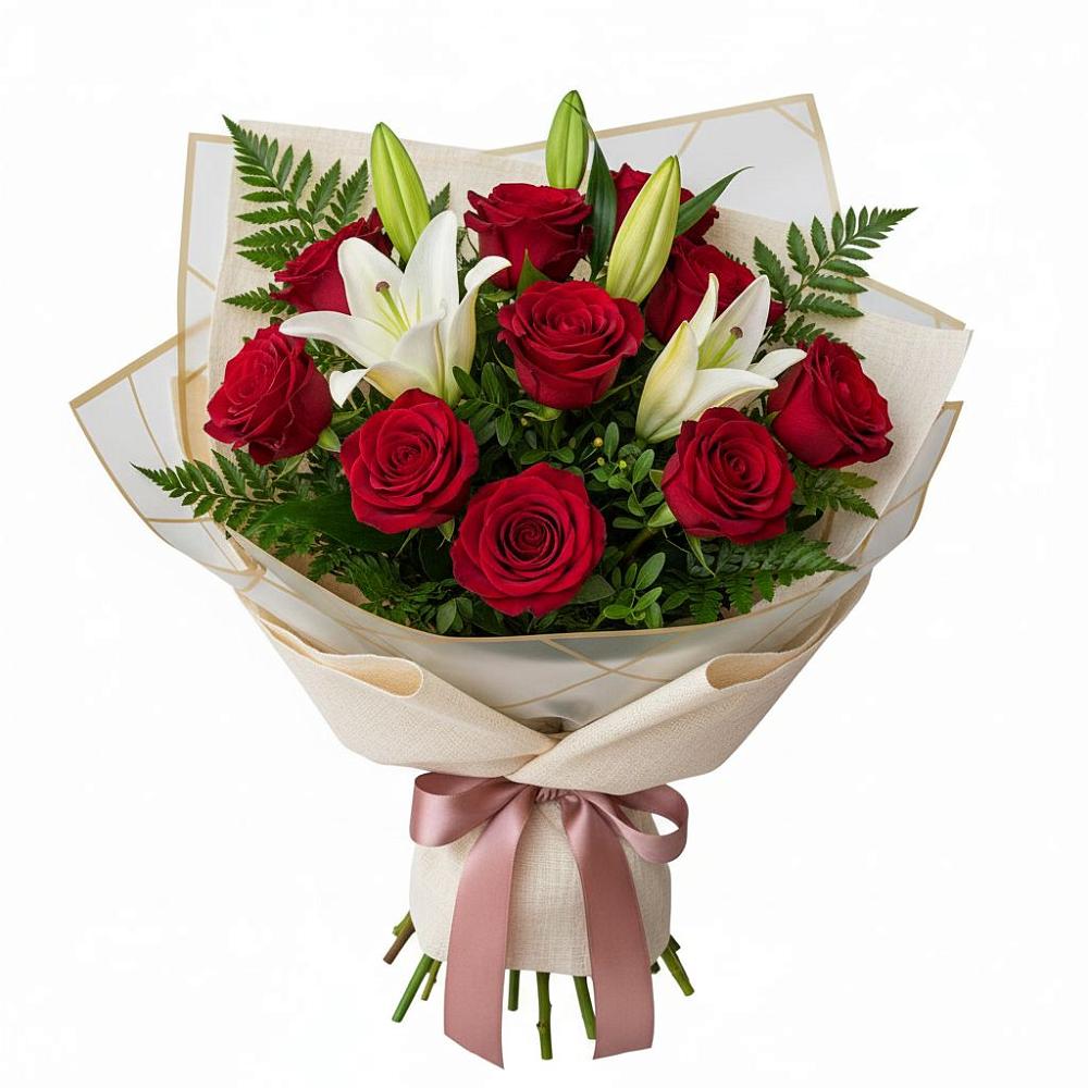 Букет цветов из: Лилии и Розы в Демихово