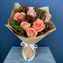 Букет цветов из:  Розы и Альстромерии в Демихово
