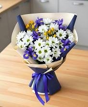 Букет цветов из:  Розы, Ирисы и Хризантемы в Демихово