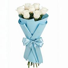 Букет 7 белых роз Проуд в Демихово