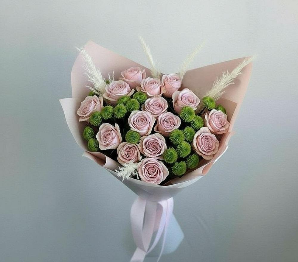 Букет цветов из: Розы и Хризантемы в Демихово