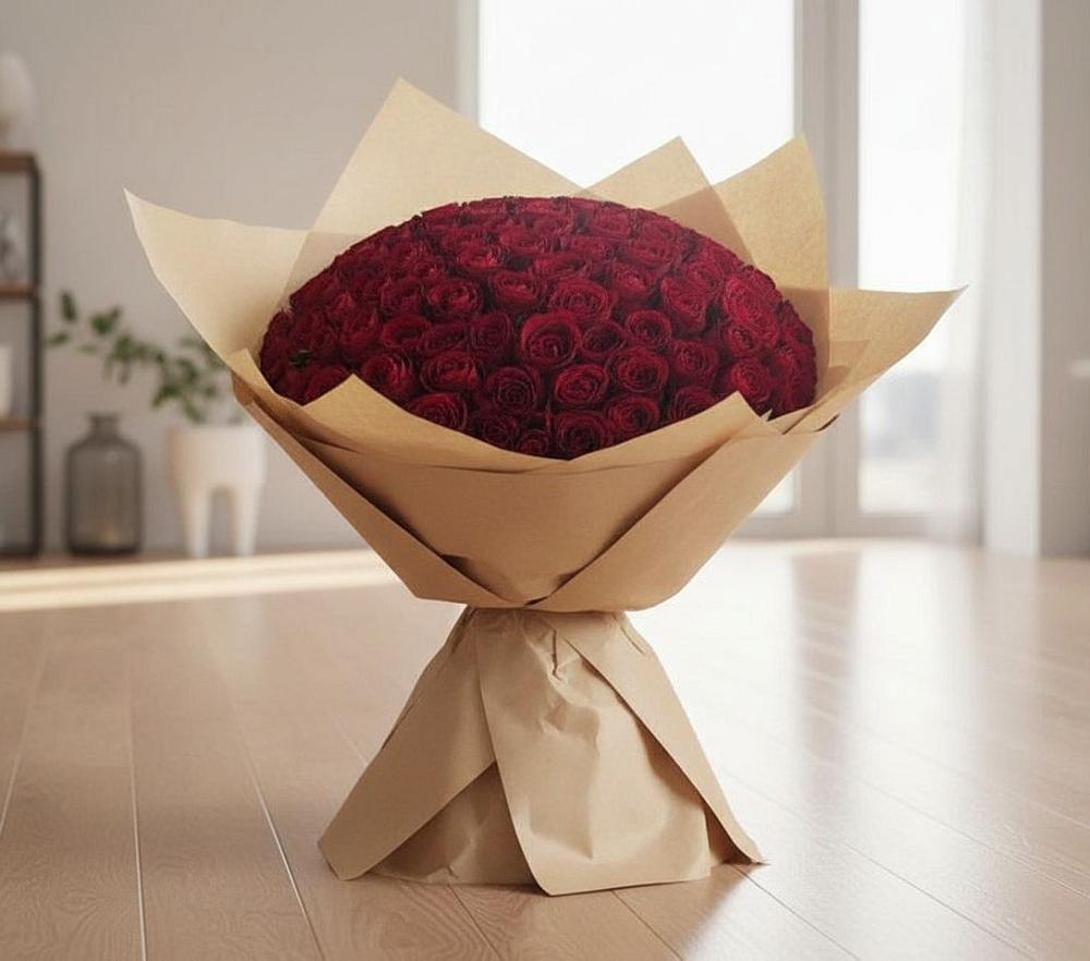 Букет 101 Красная роза в Демихово