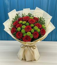 Букет цветов из:  Розы и Хризантемы #REPLACE_PRED# Демихово