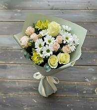Букет цветов из:  Альстромерии, Розы и Хризантемы в Демихово