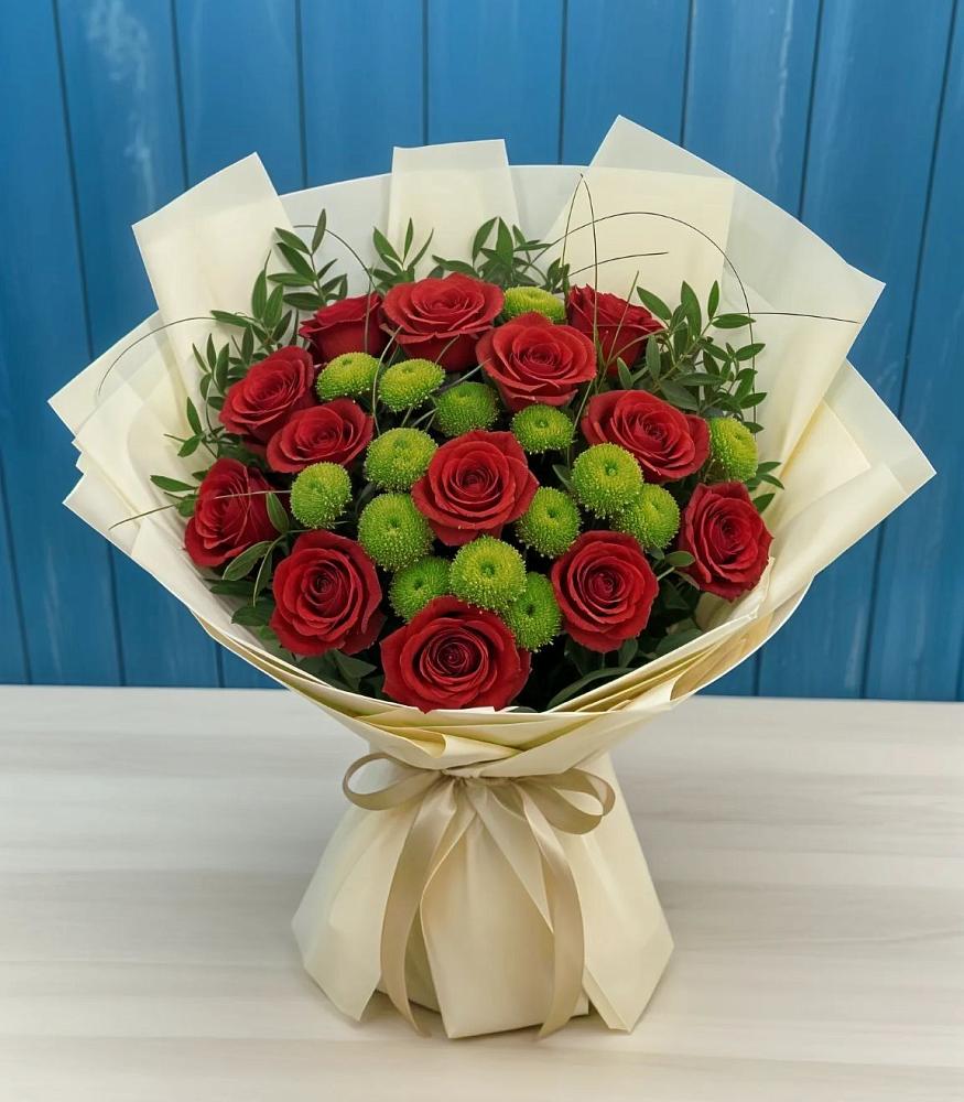 Букет цветов из: Розы и Хризантемы в Демихово