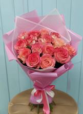 Букет 15 Розовых роз Равель в Демихово